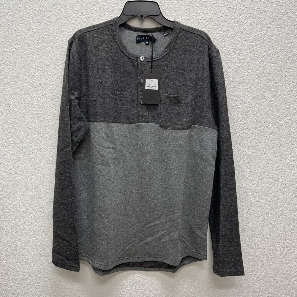 Five Four Spade Mens Medium Pullover Sweater Sweatshirt Gray Heather NWT TwoTone